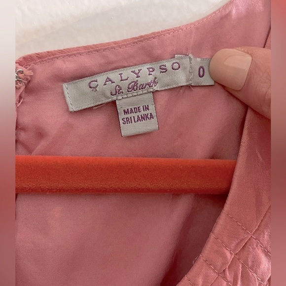 Dusty rose Calypso Saint Bart size 0 (fits like 00 ) pink silk dress semi formal - Picture 5 of 12